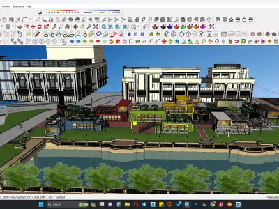 Container architecture blocks 3D model