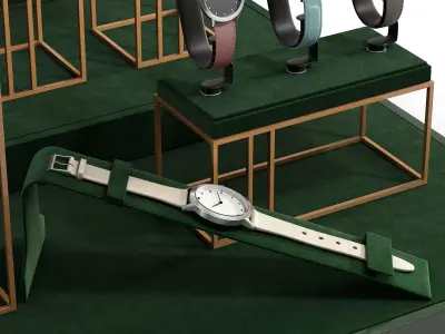 Watch-Display-Dark Green- 3d model 3D model