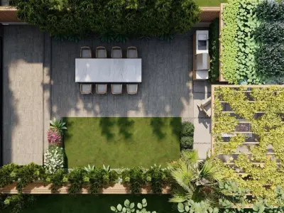 3D Exterior Scene 3D model design garden and landscape 3D model 7