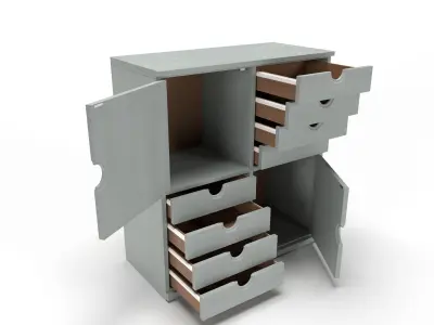 commode 5 storage cabinet with drawers 3D model