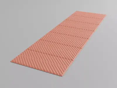 ultra light foldable camping mattress with aluminum backside 3D model