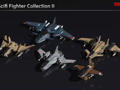 Scifi Fighter Collection II 3D Model Pack