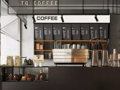 coffee shop  interior   3D model