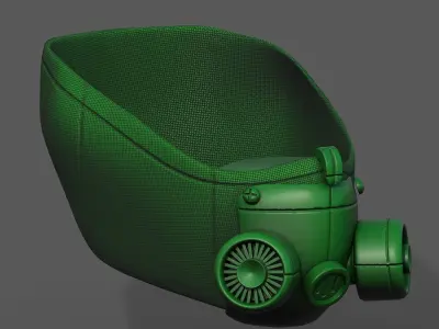 Gas mask respirator scifi futuristic 3d  Low-poly 3D model 11
