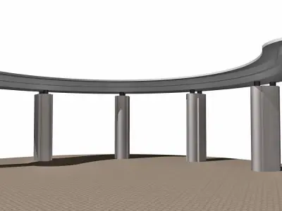 Semicircular  colonnade 3D model