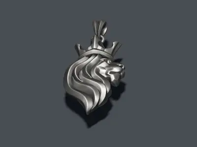 King Lion crown pendant 3D print model