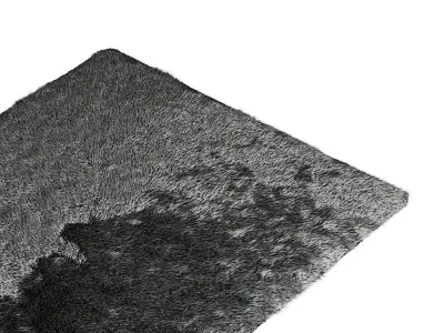Gray short pile rug 3D model