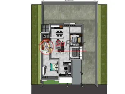 House 13x20m code 445- Sketchup 3D model 3D model 3D model