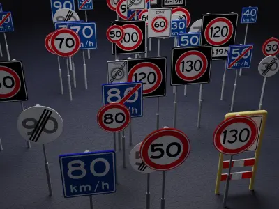 Traffic signs Dutch collection  nederland verkeer borden 3D model