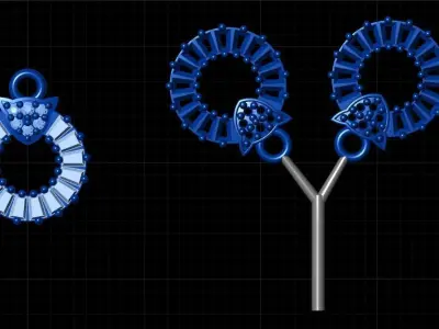 Pendant 3dm model computer screen showing jewelry 3D print model