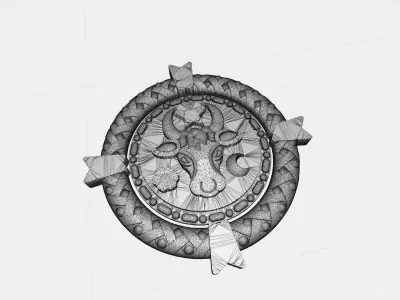 Old Moldavia Church Emblem 3D model