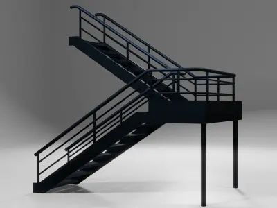 Stair ladder Free low-poly 3D model