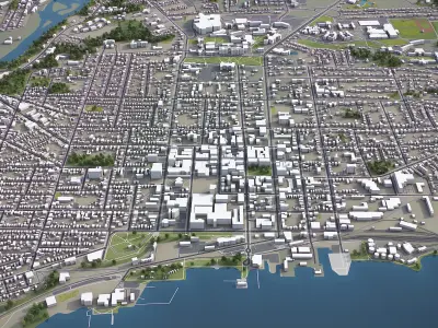 Burlington - Vermont - City 3D Model Low-poly 3D model