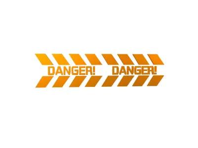 Cyberpunk Future Danger Sign v1 014 Low-poly 3D model