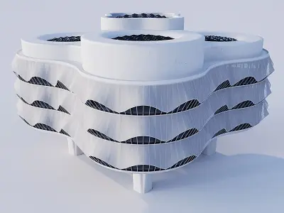 Futuristic building 12 3D model