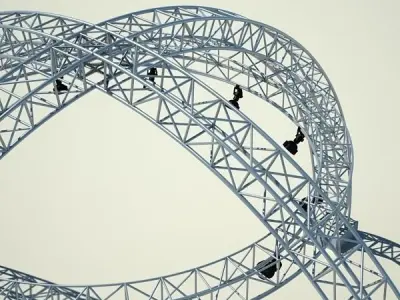 Metallic structure truss 01 3D model