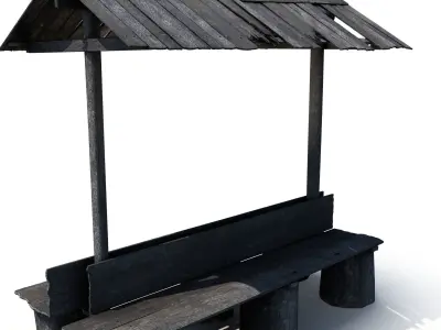Old Country Bench 3D model