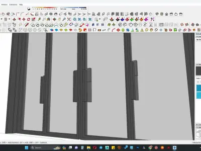 Modern glass door 3d model 3D model