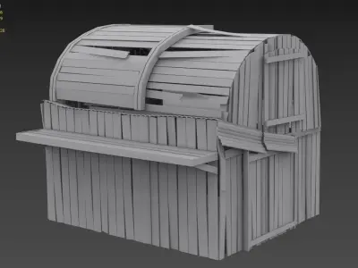 Western Barn Low-poly 3D model