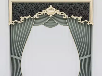 Classic Window And Curtain 3D model