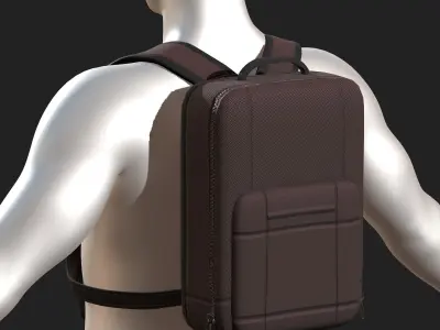 Backpack Camping Generic Color bag baggage pockets  Low-poly 3D model