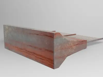 Road Barricade Old Low-poly 3D model