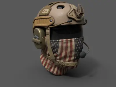 Helmet scifi military combat soldier  Low-poly 3D model