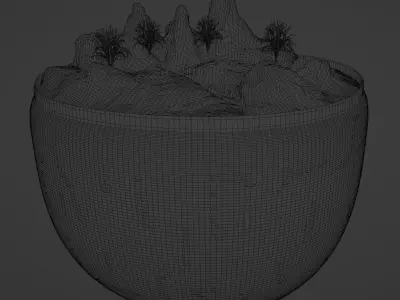 Float Island - Sci-fi Desert 3D model