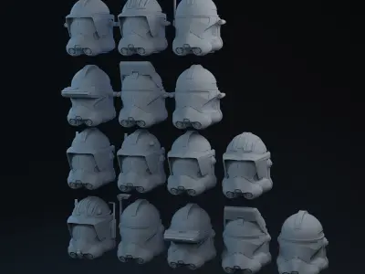 Phase 2 Clone Helmets Vent Cuts one-twelfth Scale 3D print model