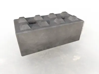 Concrete Big Block for Barriers Low-poly 3D model
