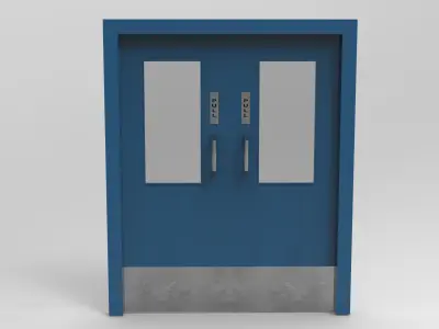 Animated Pharma Door Low-poly 3D model