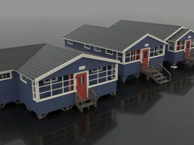 Summer Camp Bunks Sea side cabin 3D model