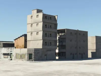Shanty Town Buildings 2 City Block A B C Low-poly 3D model