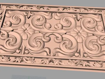 Door flower 3D relief STL Model for CNC woodworking carving E280 3D model