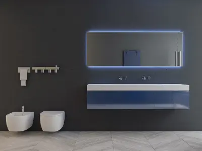 Bathroom furniture set Lunaria 3D model