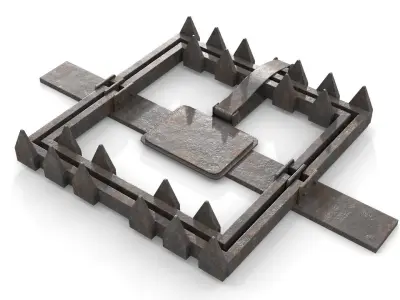 Rusty Metal Trap Low-poly 3D model