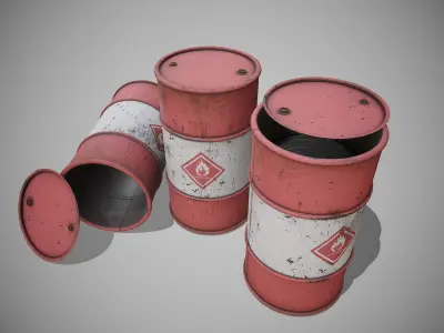 Berrels red used Low-poly 3D model