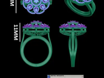 WEDDING RING WITH DIAMONDS 3D print model purchase