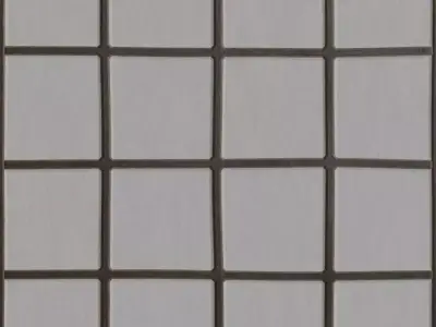 Modern White Plaster Square Tiles with Dark Wood Grout PBR  Texture