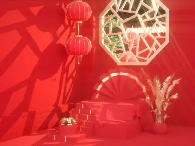 China wind power business scenario display model 3D model