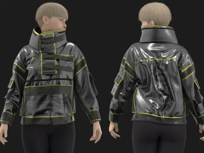 Sci-Fi Female Jacket  Marvelous Designer 3D model
