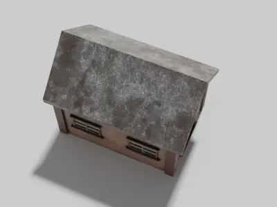 Small LowPoly Dirty house model  Low-poly 3D model
