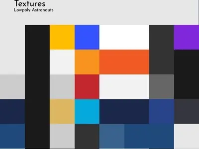 Lowpoly Astronauts group of in spacesuits Low-poly 3D model