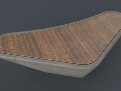Modern Outdoor Bench 99 PBR Game Ready Low-poly 3D model