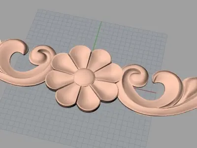 European furniture 3D relief models for CNC wood engraving E202 3D model