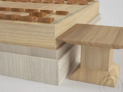 Chess Japanese Shogi - 3 engraved - guide symbol 3D model