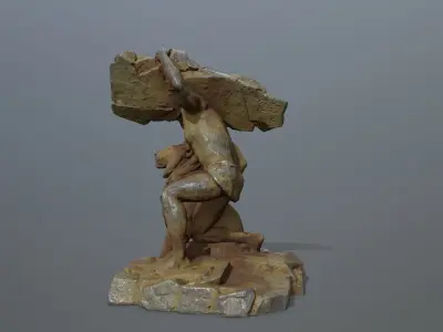 Hercules and Lion Low-poly 3D model