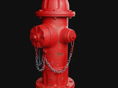Fire Hydrant Realistic High poly 3D model