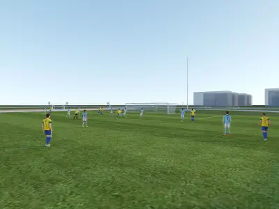 School teaching building Low-poly 3D model