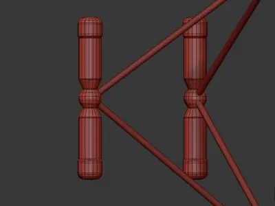 Kinkeldey chandelier with four metal rods 3D model